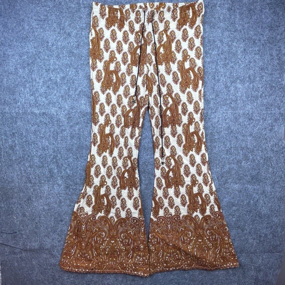 Band of Gypsies Pants Small Lightweight Flare Tassel Paisley India Boho Hippie